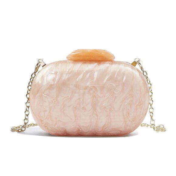 Wuуаngѕtо Handbags - 3798 Small Clutch Purses Prom Acrylic Evening Bags with Gold Chain Gold